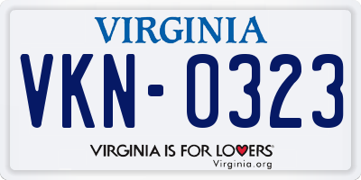 VA license plate VKN0323