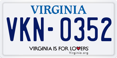 VA license plate VKN0352