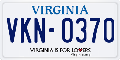 VA license plate VKN0370