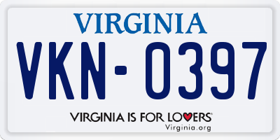 VA license plate VKN0397