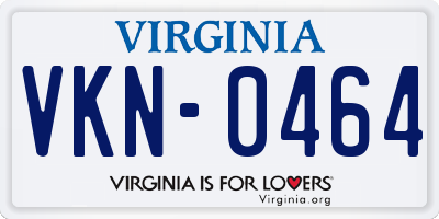 VA license plate VKN0464