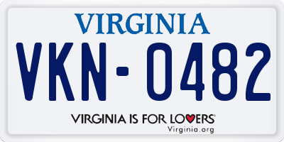 VA license plate VKN0482