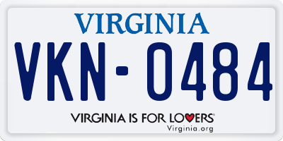 VA license plate VKN0484