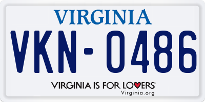 VA license plate VKN0486