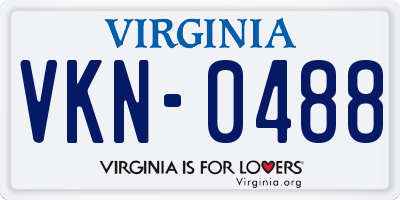 VA license plate VKN0488