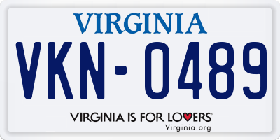 VA license plate VKN0489