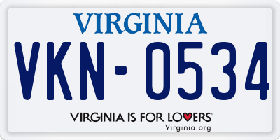 VA license plate VKN0534