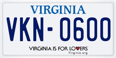 VA license plate VKN0600