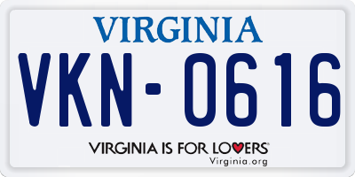 VA license plate VKN0616