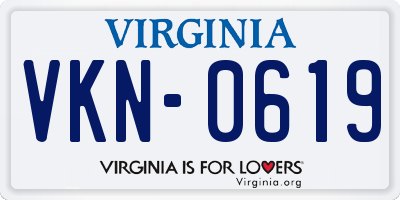 VA license plate VKN0619