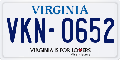 VA license plate VKN0652