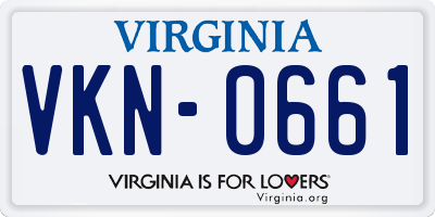 VA license plate VKN0661