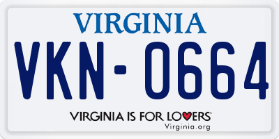 VA license plate VKN0664