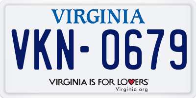 VA license plate VKN0679