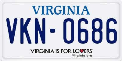 VA license plate VKN0686