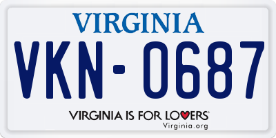 VA license plate VKN0687