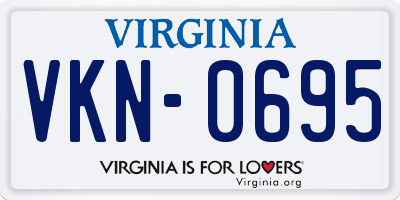 VA license plate VKN0695