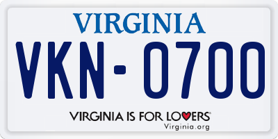 VA license plate VKN0700
