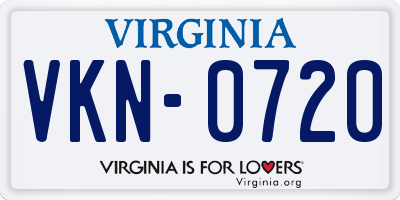VA license plate VKN0720