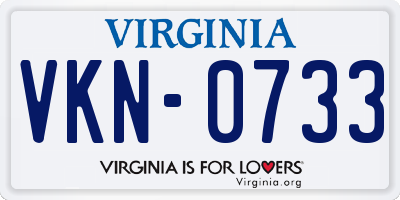 VA license plate VKN0733
