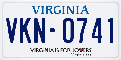 VA license plate VKN0741