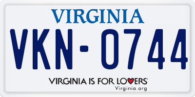 VA license plate VKN0744