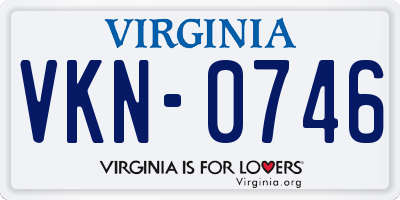 VA license plate VKN0746