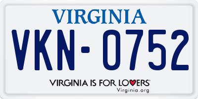 VA license plate VKN0752