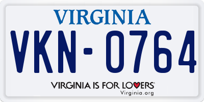 VA license plate VKN0764