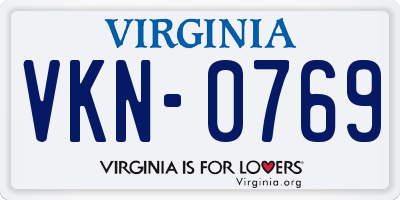 VA license plate VKN0769