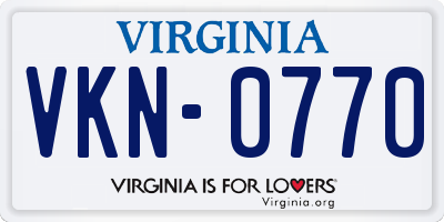 VA license plate VKN0770