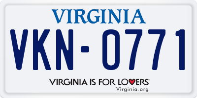 VA license plate VKN0771