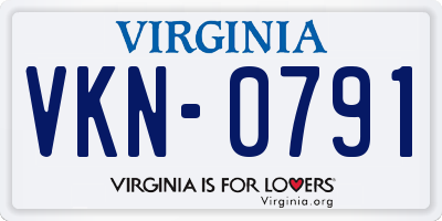 VA license plate VKN0791
