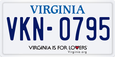 VA license plate VKN0795
