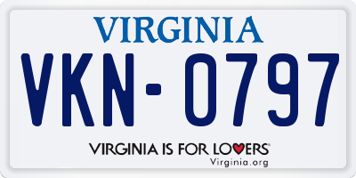 VA license plate VKN0797