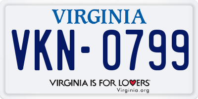 VA license plate VKN0799
