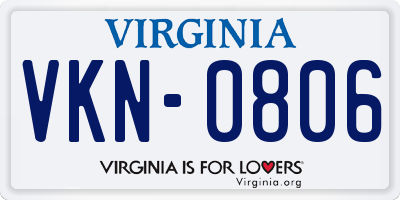 VA license plate VKN0806