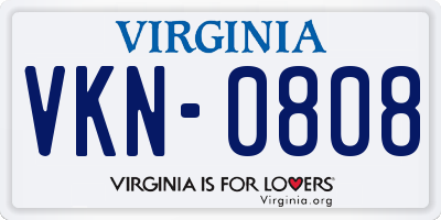 VA license plate VKN0808