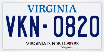 VA license plate VKN0820