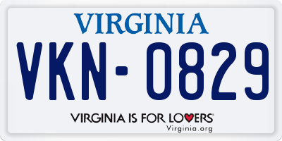 VA license plate VKN0829
