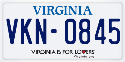 VA license plate VKN0845