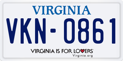 VA license plate VKN0861