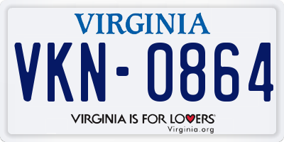VA license plate VKN0864
