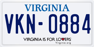VA license plate VKN0884