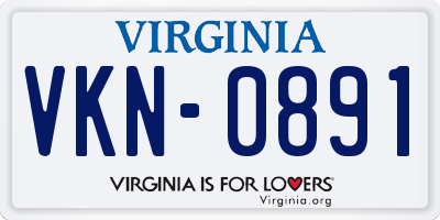 VA license plate VKN0891