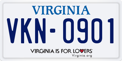 VA license plate VKN0901