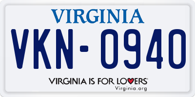 VA license plate VKN0940