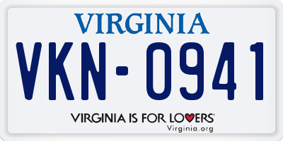 VA license plate VKN0941