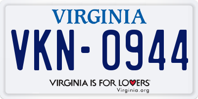 VA license plate VKN0944