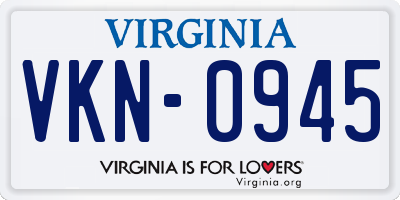 VA license plate VKN0945